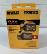 DeWalt Flex Volt 20c/60v DCB606-2 power tool batteries (pack contains two batteries).