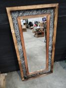 A Liviloos Barn Signs cow hide mirror - sold as seen.