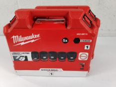 Two as new Milwaukee 1inch socket sets 4932498751.