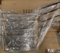 As new four metal food fryer baskets - size L:33 x W:14 x D:14cm.