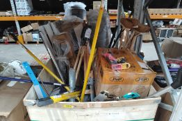 A quantity of assorted as new and pre-owned Tools, Gardening and Related Items (wooden crate not inc