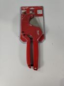 An as new Milwaukee Ratcheting PVC Cutter 63mm (4058546221188) MHT932464173.