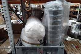 Five assorted mattresses - sizes unknown (stillage not included).