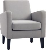 An as new Homcom modern wingback living room chair 839-001V71LG, grey (stock image).