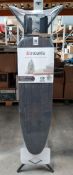 An as new Brabantia ironing board type A with steam iron rest, size 110 x 30cm, 7 height adjustment