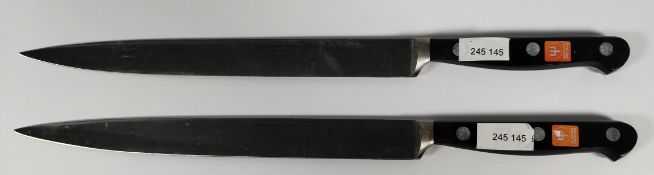 Two Wusthof narrow slicer bolstered knives, 200mm/20cm/8