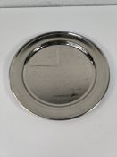 Twenty six as new stainless steel meat plates, round, wide rim - 300mm (may show signs of long term