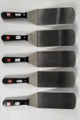 Five Wusthof wide blade cranked spatulas 200mm (4436).