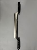 A Wusthof double handed cheese knife 320mm, some marks from long term storage (4812) (over 18s only)