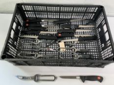 Eighteen Wusthof cutlery - eleven boning knives 160mm (4606/16) and seven stainless steel poultry sh