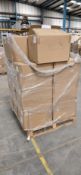 A pallet containing as new protective face shields (DFS-01M).