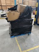 A pallet of preowned garment dividers.