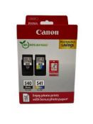 Ten as new Canon PG-540 Black & CL-541 Colour Ink Cartridge + Photo Paper Value Packs (EAN: 87145746
