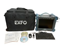 Pre-owned EXFO FTB-500 Telecoms Platform in wheeled bag.