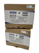 Two as new Epson ELPLP93 Projector Lamps (P/N: V13H010L93 EAN: 8715946614021) (Boxes sealed).