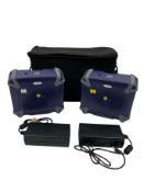 Two pre-owned Viavi JDSU WiFi Advisor WFED-300AC LAN Analyzers with PSU & carry bag.