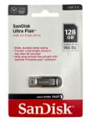 Seven as new SanDisk Ultra Flair USB 3.0 128GB Flash Drives (Some damage to packaging).