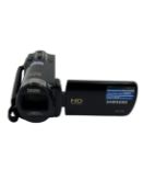 Two pre-owned Samsung HMX-F80 Camcorders.