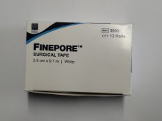 Forty packs of as new Finepore Surgical Tape, 2.5cm x 9.1m, White (REF:5005, EXP: 2026/10/29, each p