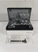 An as new Riester 3.5v xenon otoscope with C-handle, comes with two lithium batteries (REF: 3860).