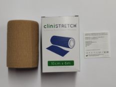 A box of thirty six CliniStretch Cohesive Short-Stretch Bandage CC10, 10cm x 6m stretched length (EA
