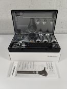 An as new Riester 3.5v xenon otoscope with C-handle, comes with two lithium batteries (REF: 3860).
