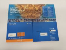 Two as new packs of Integra Dermal Regeneration Templates, Non-pyrogenic, 10cm x 12.5cm (One sheet i