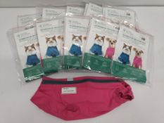 Ten as new VetMedWear recovery suits, wound protection clothing for pets post-surgery, size S.