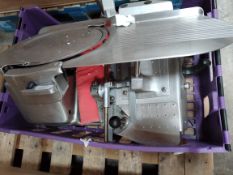 A pre-owned meat slicer (sold as seen).