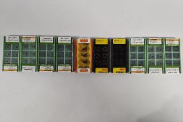 Ten packs of assorted CNC machinery turning cutting tips - Sandvik and Walter.