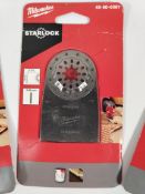 Eight as new Milwaukee Starlock multi-tool scraper flexible blade packs - size: 52 x 37mm (48-90-606