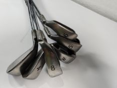 Five incomplete sets of pre-owned golf clubs: Ping G20, Cobra XL Speed, Wilson Deep Red Maxx, Cobra