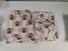 Five women's as new Chelsea Peers Wavy Shell Stripe Short Set Pyjamas (UK M/12 x 3, L/14 x 2).