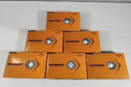 Six as new Callaway Warbird golf ball packs (dozen in each box).