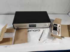 A Sonoro Maestro Quantum CD Receiver with internet radio SO-10200-100-BLS, black high gloss/silver.