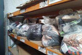 Seven assorted bags of pre-owned clothing and shoes to include DKNY, Adidas, Superdry.