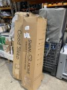 A quantity of assorted as new and pre-owned mattresses/toppers, sizes unknown (stillage not included