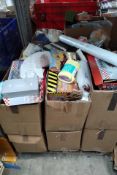Assorted items to include household essentials, stationery and toiletries.