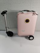 A pre-owned Robot Airwheel SE3SL pink ride-on suitcase.