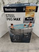 An as new Bestway Steel Pro MAX BW5614AGB-25 Oval Swimming Pool, 3.05m x 2.00m.