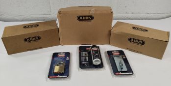 Three boxed (18 units) as new Abus related items - six 50ml lock lubricants (PS88), six 200/95 secur