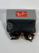 A pair of Ray-Bans Pilot sunglasses in brown classic and brown lenses (RB4858).