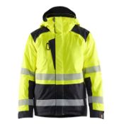 Five men's Blaklader workwear winter class 3 hi-vis jackets - model 4455 (hi-vis yellow/black) sizes
