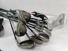 Thirteen pre-owned Ping ProdiG clubs; 6, 7, 8, 9, W (x2), 56 (x2), hybrid x 2, fairway and driver (x