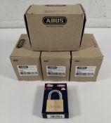 Three boxes (24 units) of as new Abus 65/50 padlocks, security level 6 boxed (KA 6504).