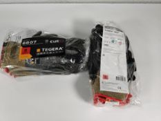 Sixteen packs of six Tegera Infinity 8807 cut resistant gloves (level D) - size 8 (medium).