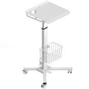 An as new Onkron LMG30 Mobile Desk with height adjustment, max 8 kg, White (stock image).