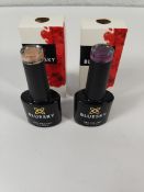 Twenty four Bluesky Gel Nail Polish (10ml), Plum Shine A003 (x12) and Rose Gold QCG15 (x12).