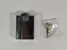 An as new Abloy Finland 362 Hardened Padlock with keys.