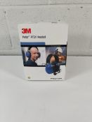 A boxed as new 3M Peltor Atex twin cup helmet headset.